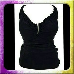 Croft & Barrow Black Bust Enhancer Tankini Top